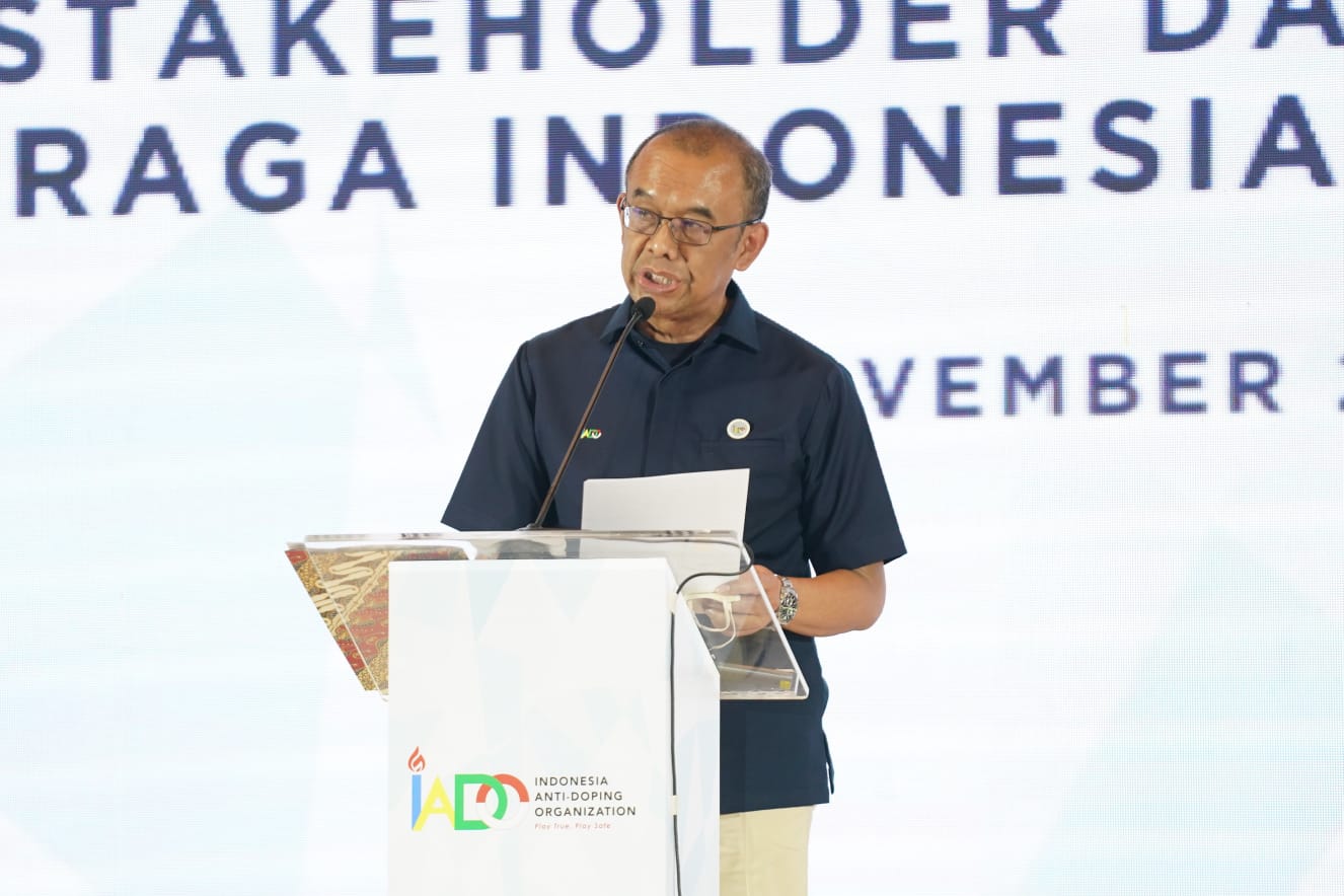 Ketua Umum IADO Gatot S. Dewa Broto menyampaikan terima kasih kepada Menpora RI Zainudin Amali. Dok.kemenpora.go.id